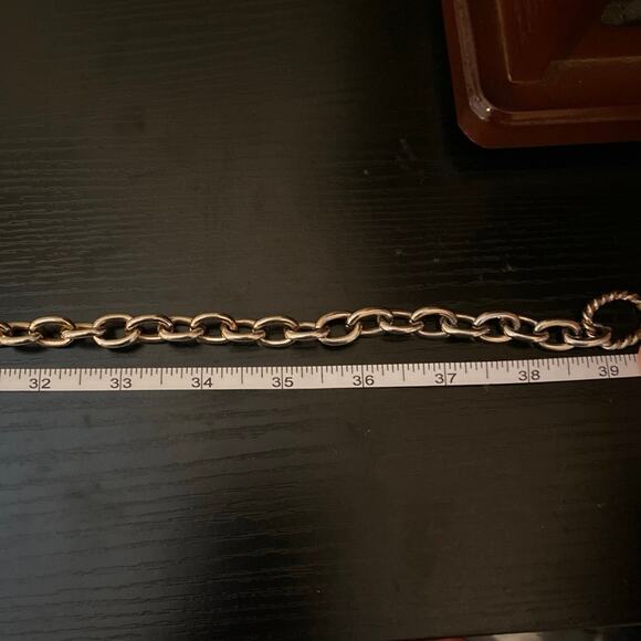 Vintage Studio NY Silver Chain Link Belt Oval Statement Adjustable Y2K Korea - Picture 8 of 8